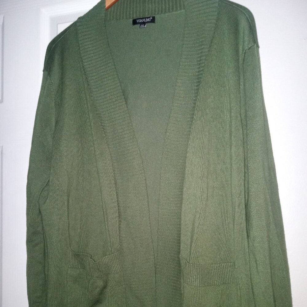 Voianlimo Cardigan Sweater size 2XL Olive Green